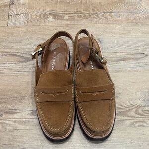 Donald J. Pliner Tan Suede women’s mule clog chunky loafer shoe